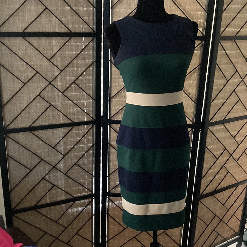 NEVER WORN! Tommy Hilfiger color block sheath dress. Invisible zipper in back.